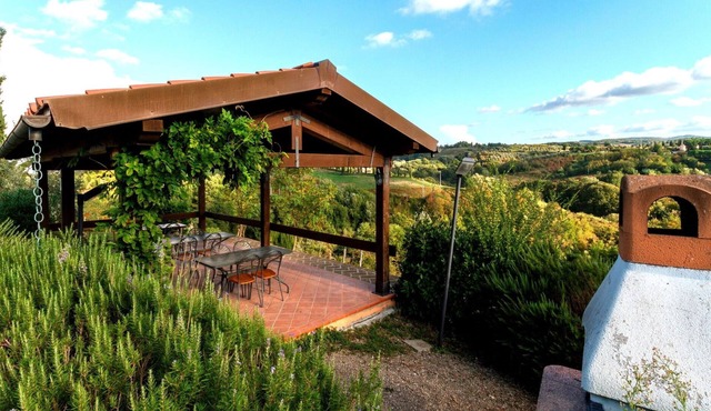Cosy apartment with WIFI, pool, A/C, TV, terrace and panoramic view, close to San Gimignano