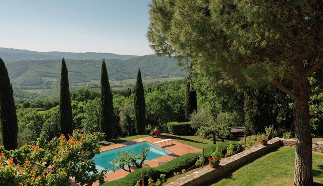 Luxury Peaceful Villa With Vine Covered Pergola Enjoying Panoramic Views.