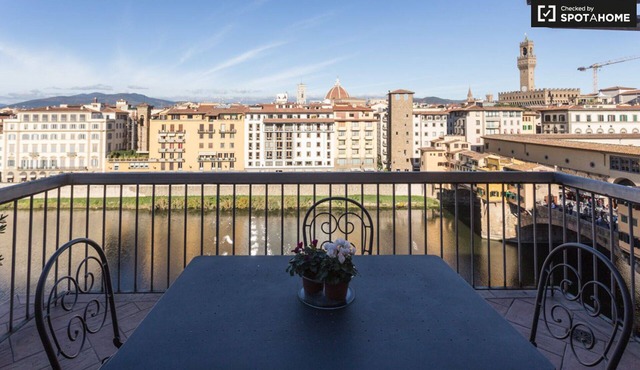 Magical terrace on the Ponte Vecchio
