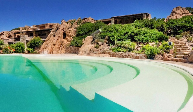 Panoramic iconic villa built among the rocks of Costa Paradiso, in Gallura